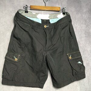 Tommy Bahama Mens Cargo Shorts size 34 Dark Blue Cotton Poly Blend Casual‎ Relax